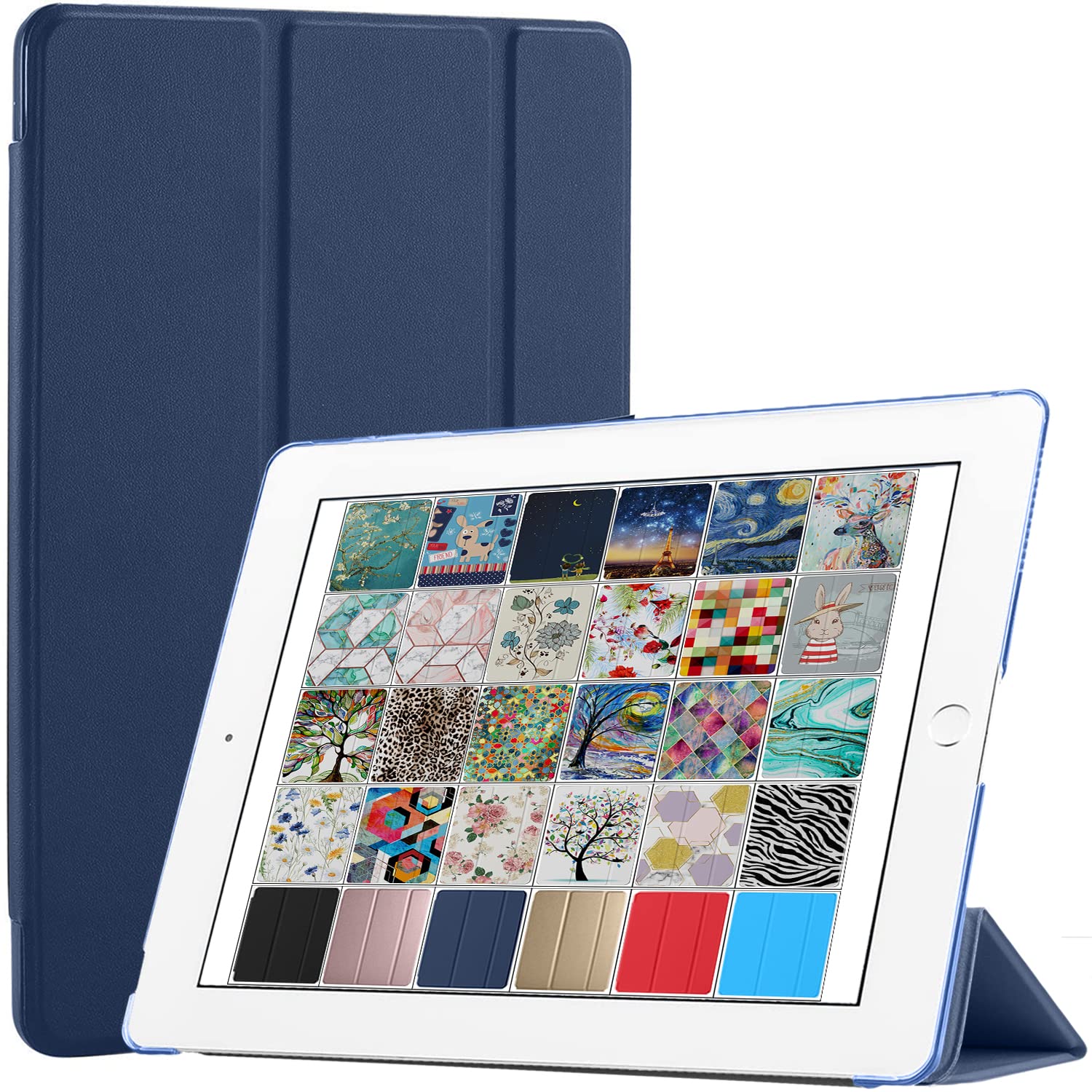 DuraSafe Cases for iPad Mini 4th Gen 2015 7.9 [ Mini 4 ] A1538 A1550 Slim Lightweight Protective Frosted PC Dual Angle Stand Front & Back Cover - Indigo