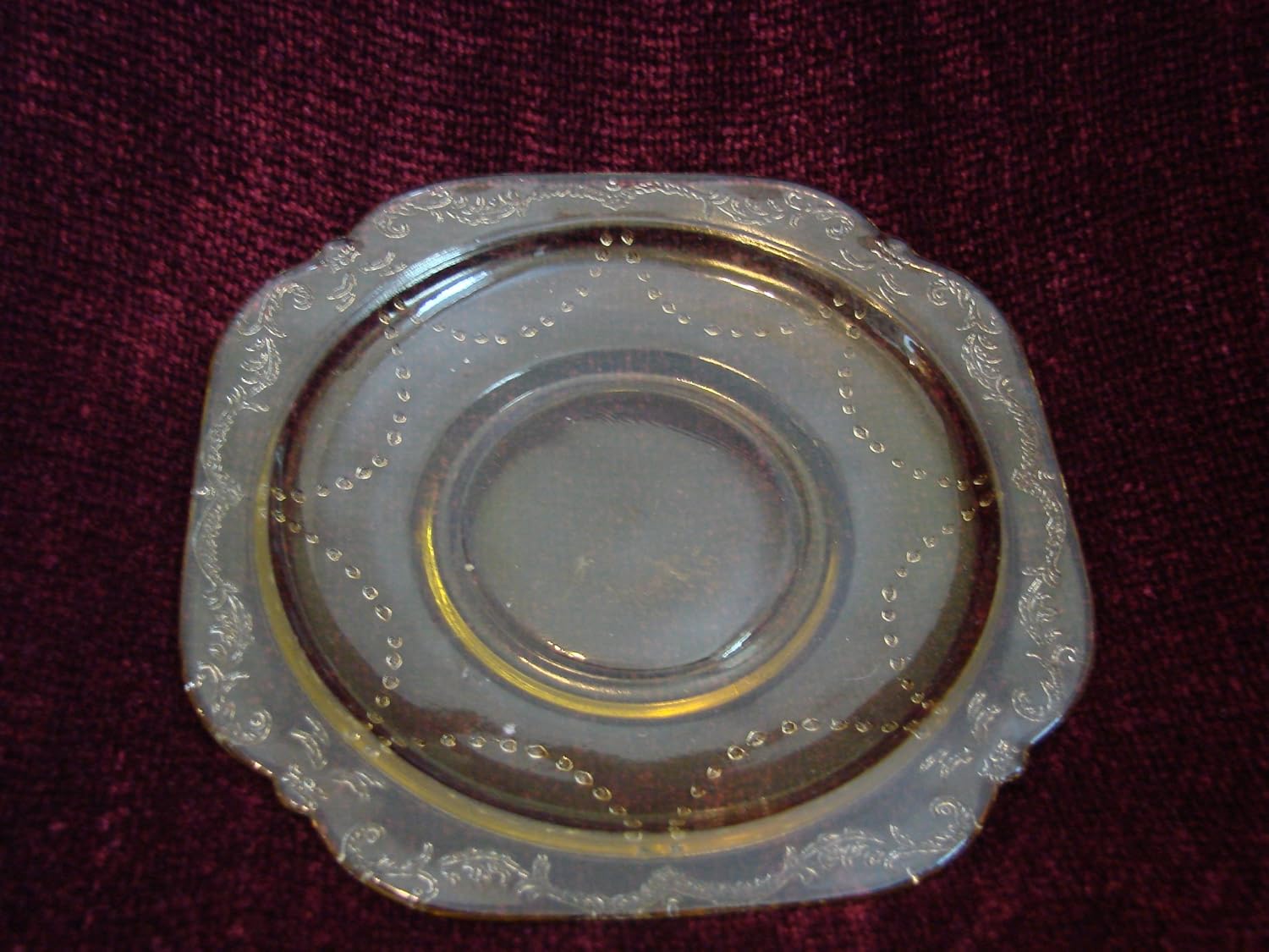 Vintage Yellow Glass Decorative Plate Dinner Plates