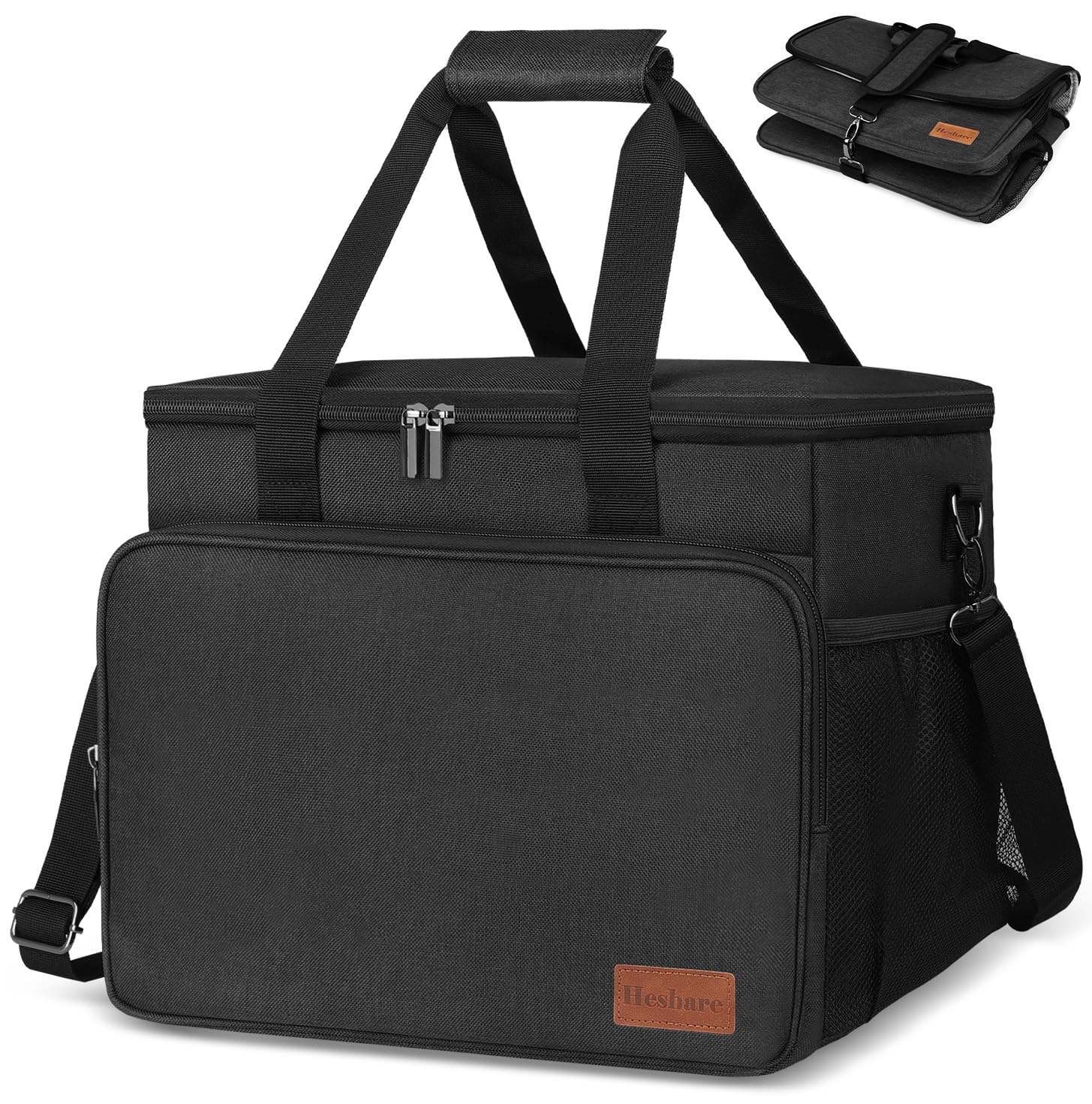 クーラーボックス 大容量 30L 保冷 保温 防水 耐摩耗 保冷バッグ 4層断熱 水漏れ防止 折り畳み収納可能 軽量 3WAY仕様 ソフトクーラーボックス キャンプ/釣り/BBQ/ピクニック/運動会/お花見/部活や買い物等に大活躍 ブラック商品画像