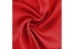 RUDONG M Red Satin Fabric by The Yard, 1 Yard x 60 Inch Wide Silky Charmeuse Satin Fabric, Soft Satin Fabric for Wedding Decorations, Bridal Dress, Sewing, Accessories, DIY Crafts