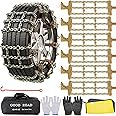AutoChoice Emergency Snow Chains, Tire Chains with Thickened Manganese Steel for Car Truck SUV in Ice, Sand and Mud(6 Packs, Tire Width 195-235mm)