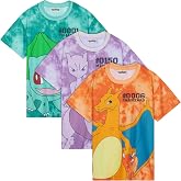 Pokemon Top T Shirt for Boys Girls Teenagers Pikachu Pack of 1 or 3 Pack Funny Tshirts
