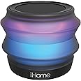 iHome iBT62B Portable Collapsible Bluetooth Color Changing Speaker with Speakerphone - Featuring Melody, Voice Powered Music 