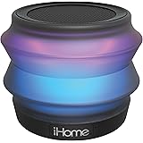 iHome iBT62B Portable Collapsible Bluetooth Color Changing Speaker with Speakerphone - Featuring Melody, Voice Powered Music Assistant