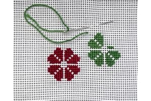 Aidalux Zweigart Mono Deluxe Needlepoint Canvas – Orange Line Interlock 100% Cotton, Made in Germany, White Cross Stitch & Embroidery Fabric – 20" x 20" (1 Piece) (White 13 mesh)