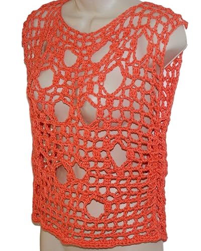 orange crochet top