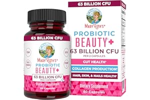 MaryRuth Organics Probiotic Beauty Capsules | Vegan Collagen Support | Anti Aging | Gut Health | Hair Skin and Nails Vitamins | Skin Care | Biotin | Non-GMO Project Verified | 60 Count