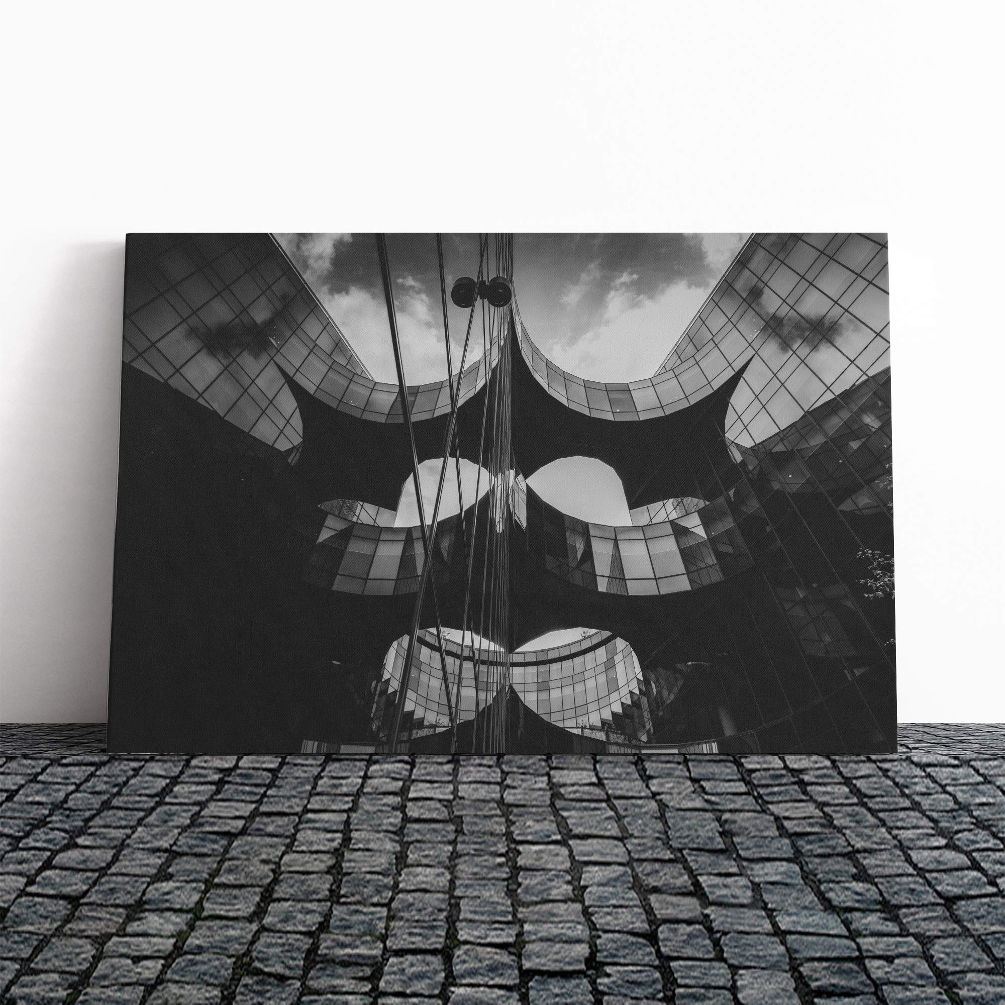 Architecture Modern Building (4) Canvas Print | Gallery Wrapped 30mm Frame Wall Art | 20x14 inches | Ready to Hang | Modern Cityscape Picture | Living Room Bedroom Lounge Office