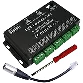 GIDERWEL 12 Channel DMX Decoder,DMX512 Decoder RGB Driver LED Controller | 60A PWM DMX512 Dimmer Driver for RGB LED Light Strip and LED Module Light DC5V-24V