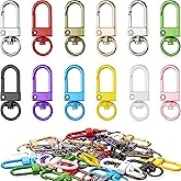24 Pieces Colorful Metal Lobster Claw Clasps Swivel Lanyards Trigger Snap Hooks Strap with Key Rings DIY Accessories for Bag Key Chains Connector Jewelry Making (Vivid Color)