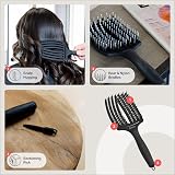 Olivia Garden Fingerbrush Combo Large – Detangler Brush with Boar & Nylon view 4