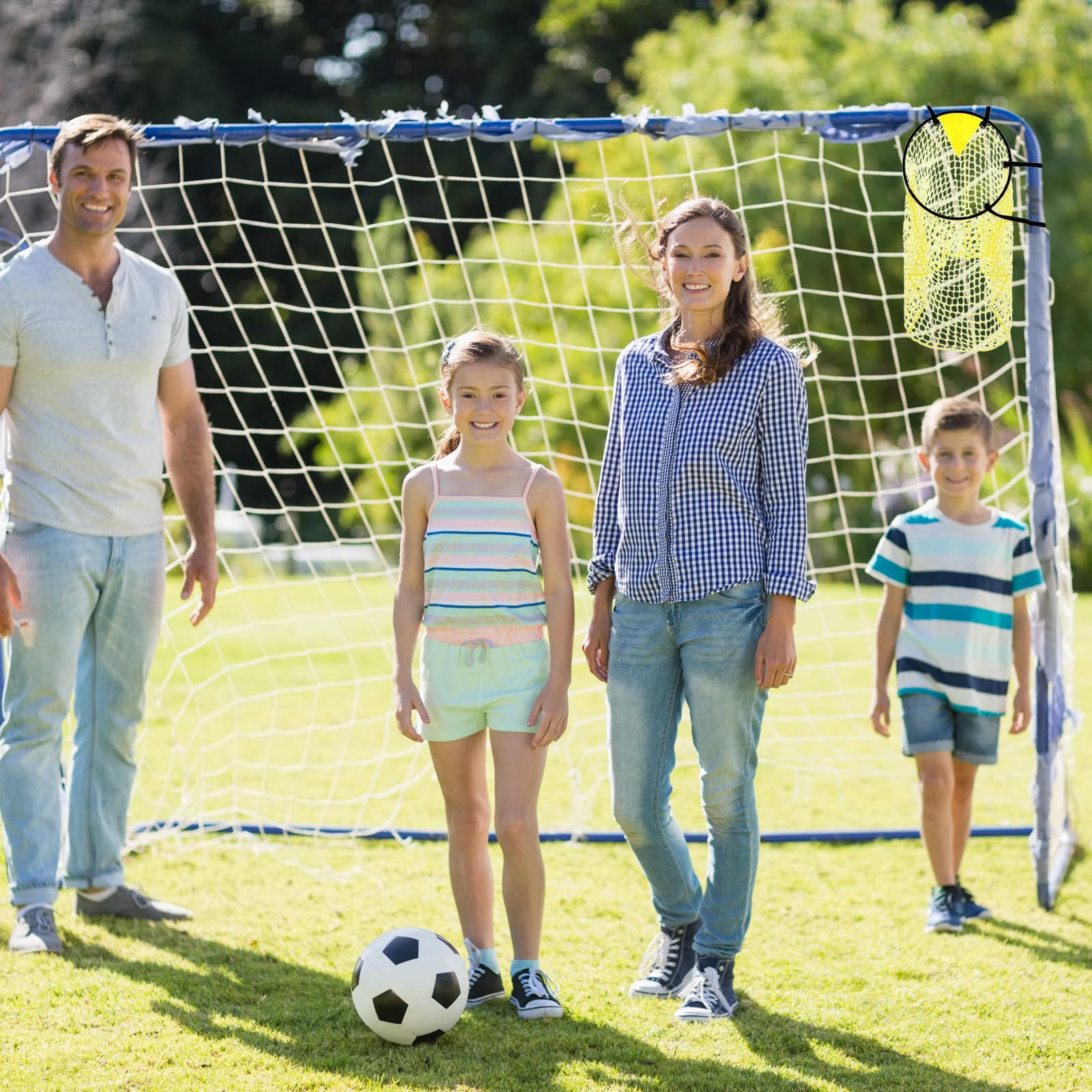 2 Stück Fußballtor Zielnetz, 45 x 60CM Fussball Ziel mit Rahmen Top Bins Fussballtore für Schießgenauigkeit Verbesserung Fußball Training Zubehör für Kinder, Erwachsene 7