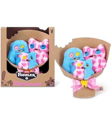 Fuggler Bouquets 2 x 9 Inch + 1 x 3.5 Inch Plush Set (Rabid Rabbit