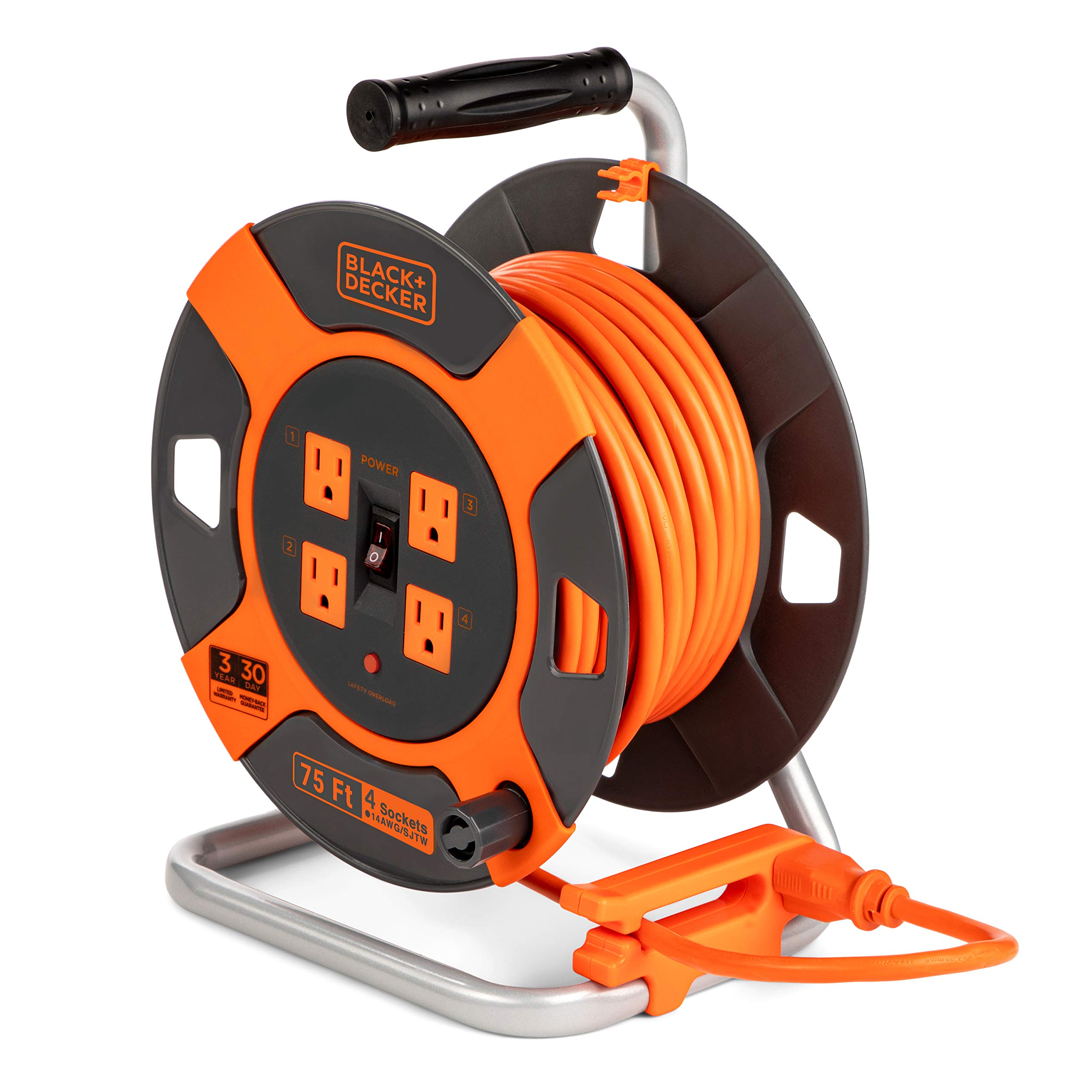 BLACK+DECKER 75 Ft. Retractable Extension Cord Reel