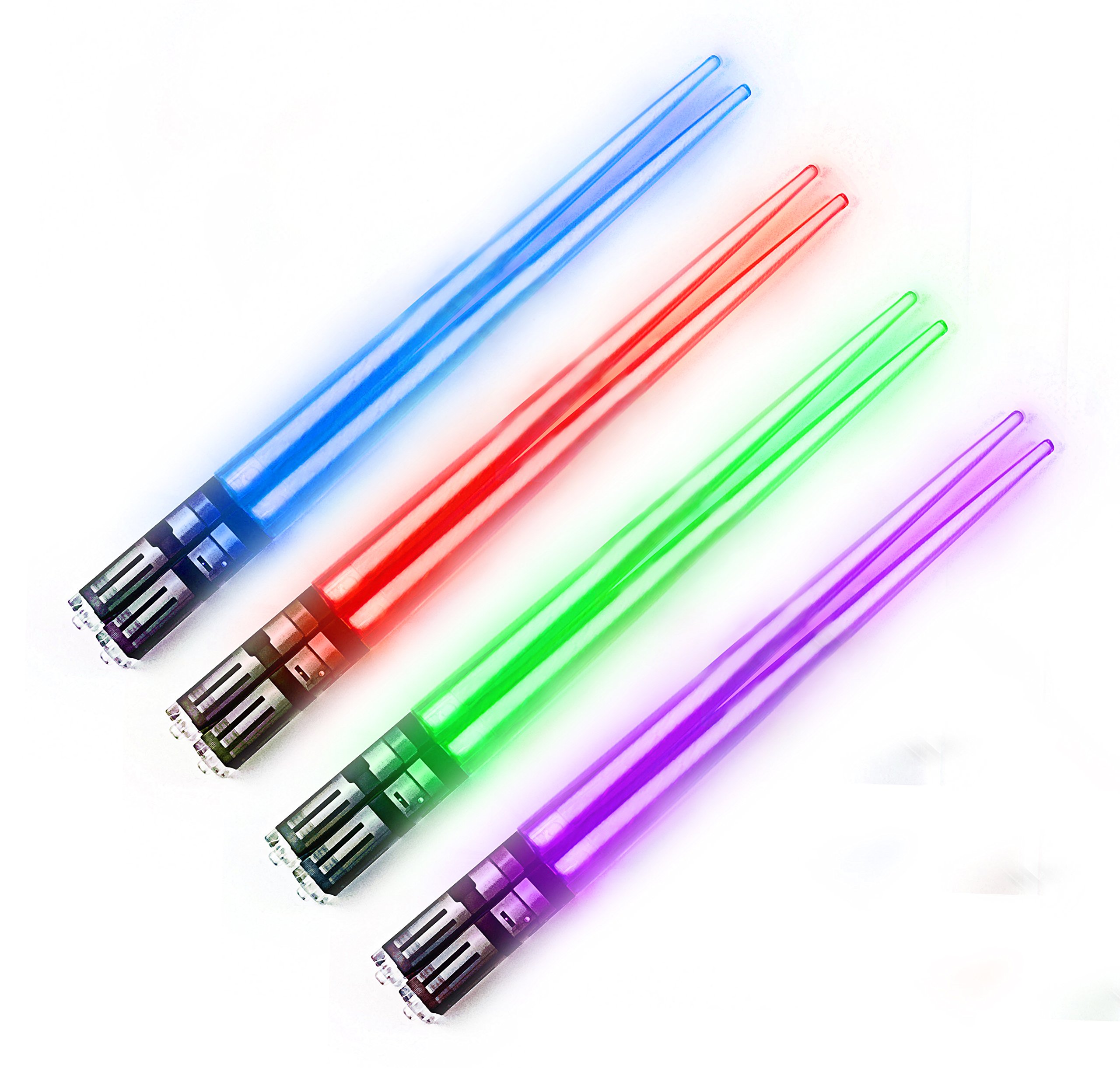 ChopSabers Lightsaber Led Light Up Chopsticks (4-Pairs, Red/Blue/Green/Purple)