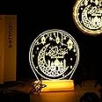 Honoson Ramadan Table Decoration for Home 2025 Ramadan LED Lights Eid Mubarak Star Moon Shaped Night Lamp Ornaments Ramadan Mubarak Gift for Muslims Family Islamic Holiday Eid al Fitr Party