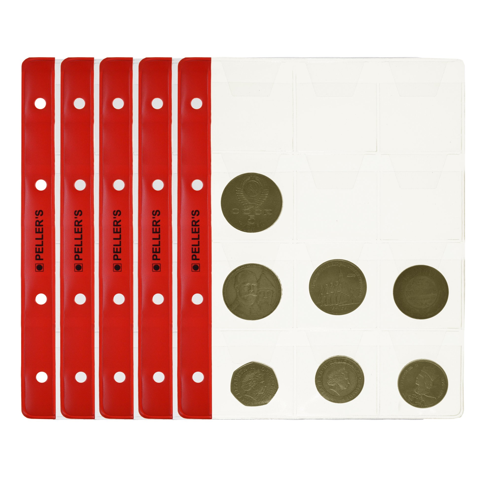 10 Collectors Sheets, 12 Pockets 1.81" X 1.97" (46mm X 50mm) On Each Page, for Big Coins up to 1.57" (40mm). Album M refill — image 1