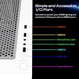 GAMDIAS TALOS E3 White Mid-Tower Case ATX ARGB 3 Fans Tempered Glass view 7