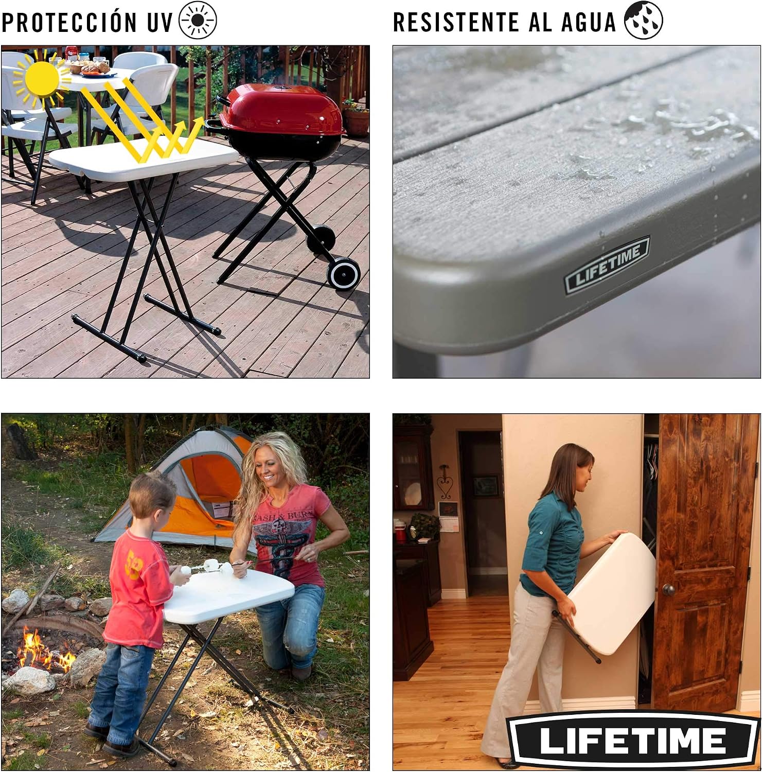 Lifetime 80251 2 ft (0.66 m) Personal Folding Table - White, White Granite, 26 Inch - Image 5