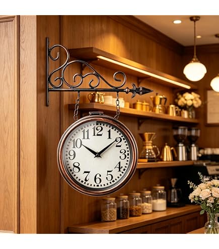 Amazon.com: LIPJIA Wall Clock,Double-Sided Clock Paddington