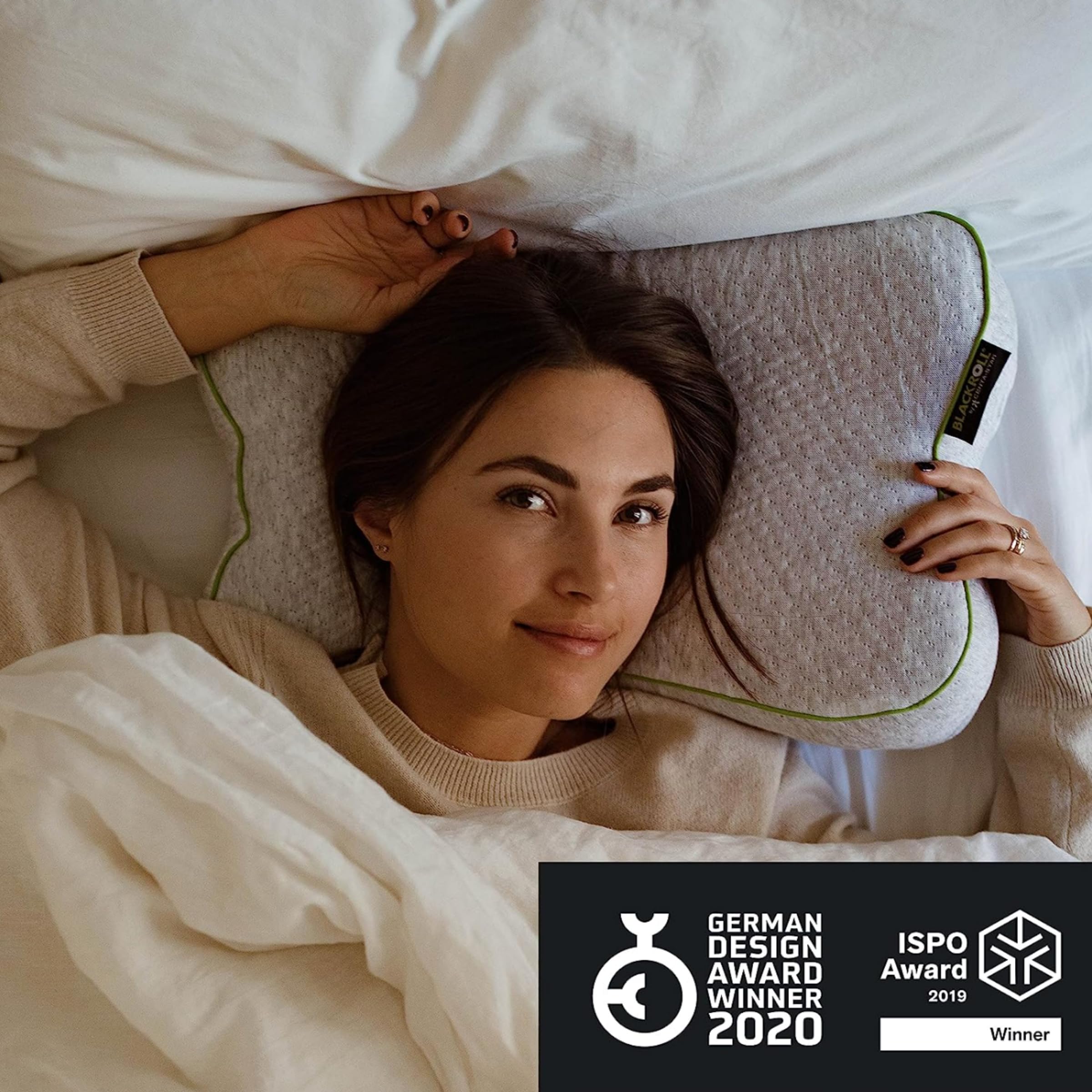 BLACKROLL® Recovery Pillow (50 x 30 cm), Kopfkissen für erholsamen Schlaf, ergonomisches Kissen mit Travel Bag für Reisen, Nackenkissen aus Viscose Memory Schaum, Made in Germany