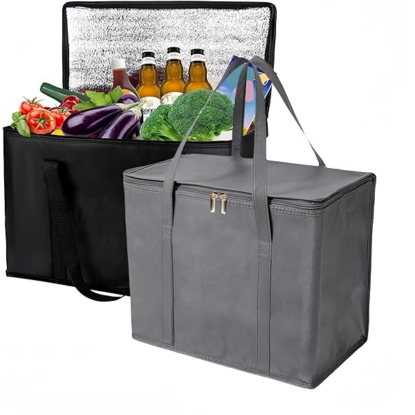 PATIKIL 5 Pack Insulated Reusable Grocery Bag, XXXL Cooler Bags With