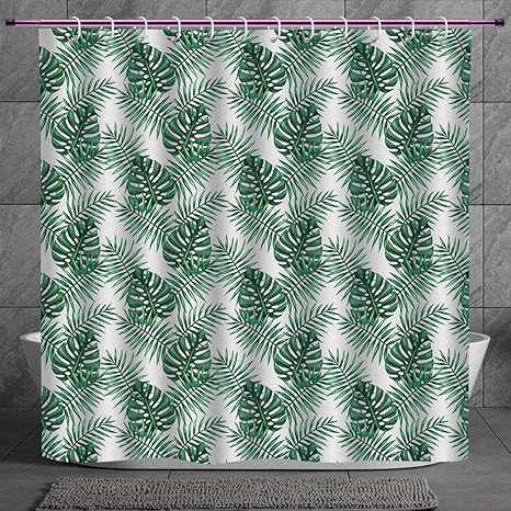 Polyester Shower Curtain 2 0 Leaf Palm Mango Banana Tree Leaves
