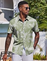 COOFANDY Hawaiian Shirt for Men Short Sleeve Summer