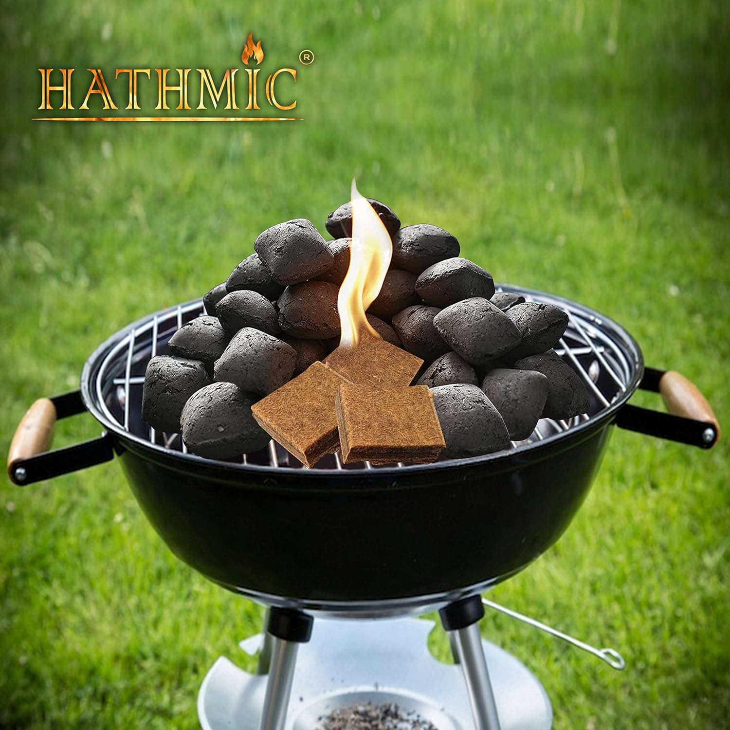 Hathmic Natural EcoWood Barbecue Fire Starter Cubes, Pack of 2 (24