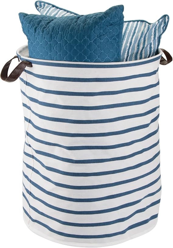 mDesign Fabric Storage Organizer Round Basket Bin, 2 Built