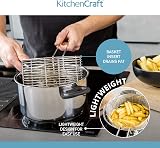 KitchenCraft Large Chip Pan with Basket and Lid Induction Safe Stainless Steel view 4