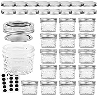 VERONES Mason Jars Canning Jars, 4 OZ Jelly Jars With Regular Lids and Bands, Ideal for Jam, Honey, Wedding Favors…