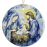 Nativity Ornament, Christmas Nativity Scene, Nativity Christmas Ornament, Baby Jesus, Christian Ceramic Ornament