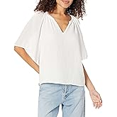 VELVET BY GRAHAM & SPENCER Women's Belle Cotton Gauze Top, White