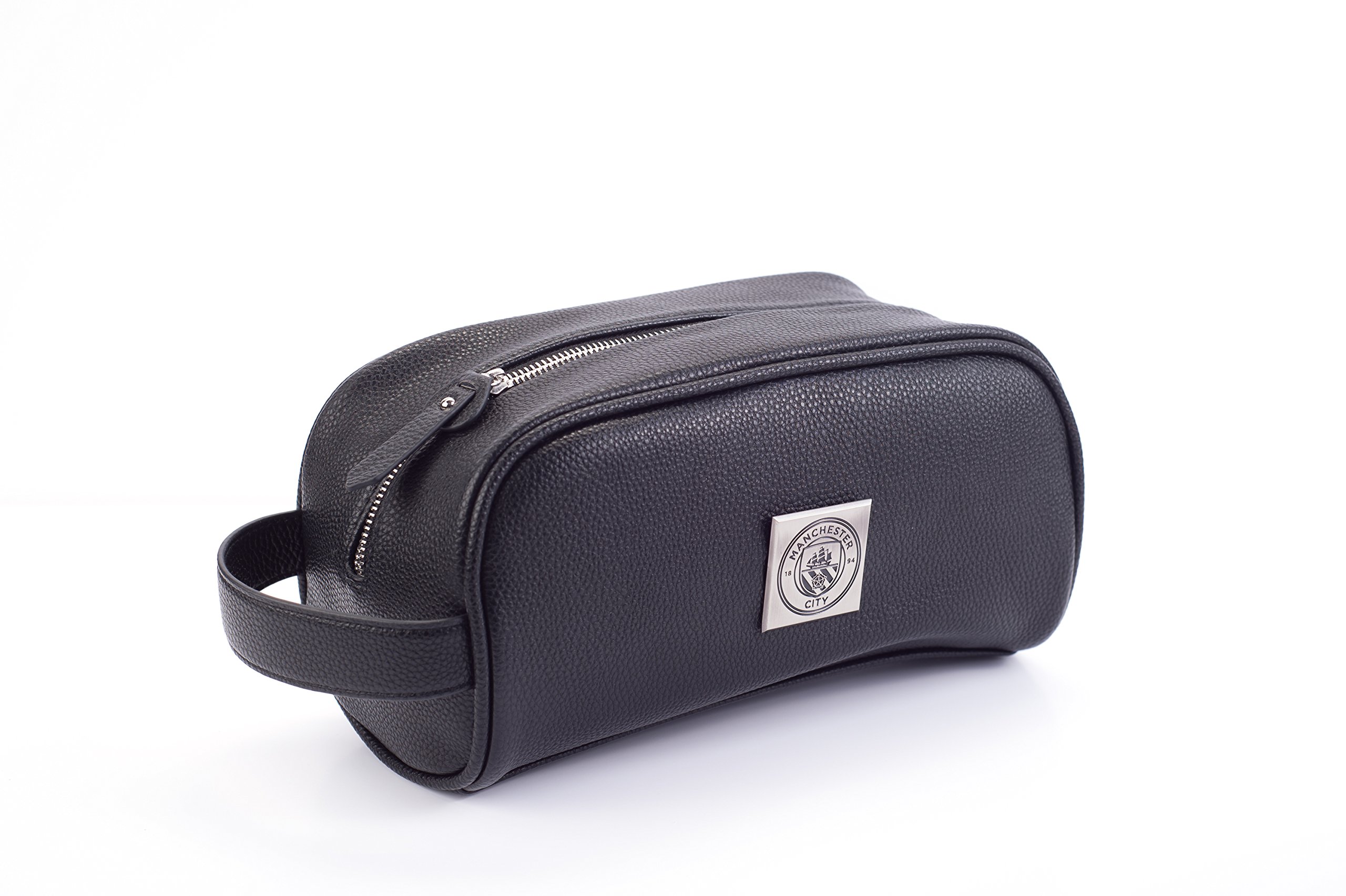 Manchester City FC **New** 2020 Official Washbag - Premium Leather-like Bag with Metal Badge - Great Gift for any special occasion. Best Gift for Dad and Kids