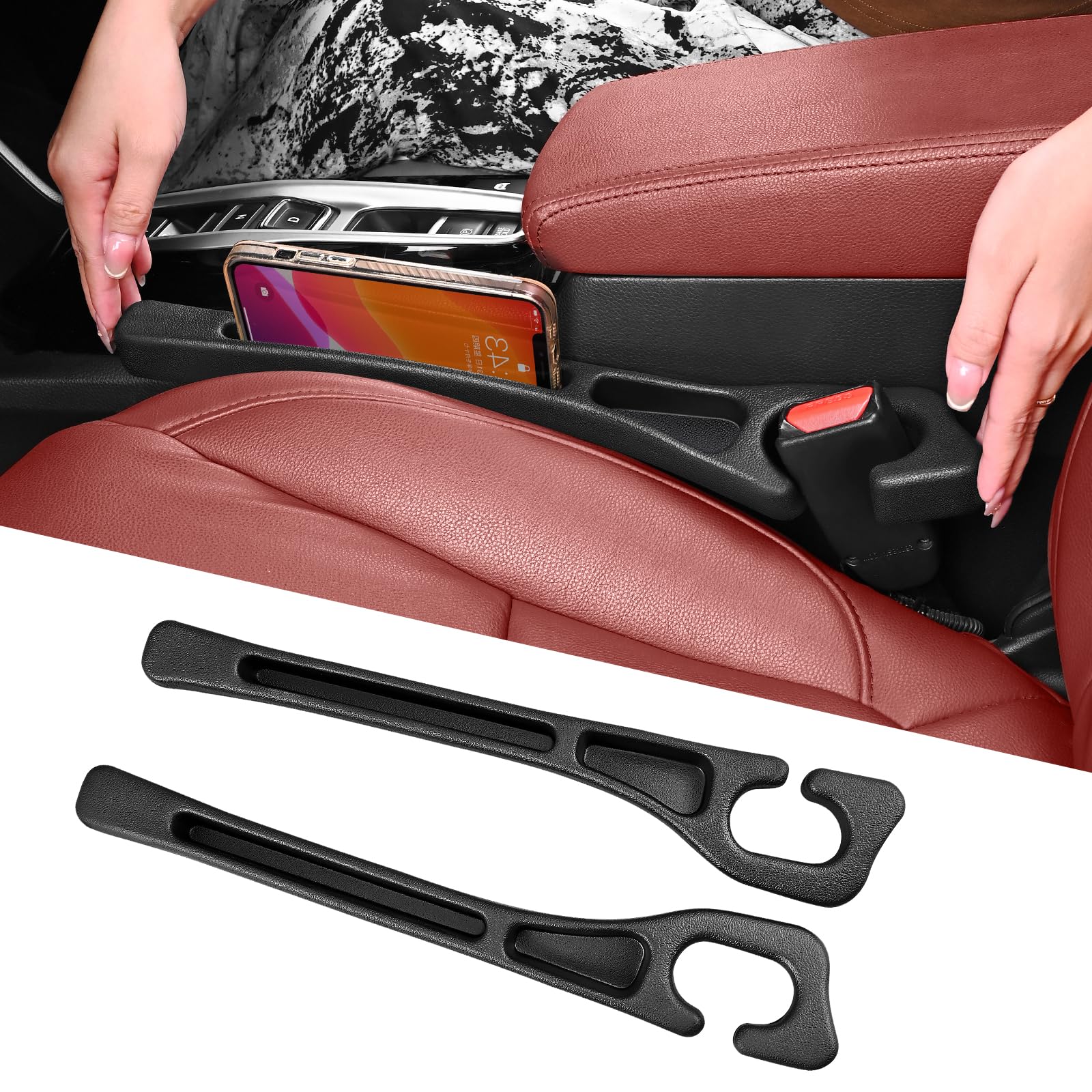 Photo 1 of 7F Car Seat Gap Filler, Organiser Between Seat and Centre Console, Universal Car Accessories, Fit SUV Truck Storage Black