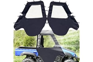 FUYEAR Left and Right Soft Cab Enclosure Side Doors for Hisun 500 700,Axis 500 700,Coleman 500 700 Massimo MSU500,Soft Doors for Hisun,900D Oxford Cloth Side Doors with Zipper Open Soft Doors Windows