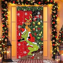 Avezano Funny Christmas Door Banner - Santa & Dogs Merry Christmas Welcome Sign For Outdoor/Indoor Decor - View #4