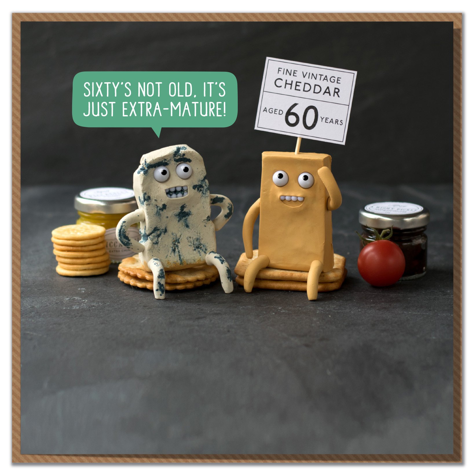 Sixty's Not Old, It's Just Extra Mature! Funny Cheesy 60th Birthday Card