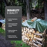 Keplin 3x3m Waterproof Tarpaulin Cover Sheet 90GSM Green view 6