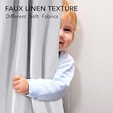 Deconovo Faux Linen Total Blackout Curtains Eyelet Thermal Grey W52 x L84 Inch view 6
