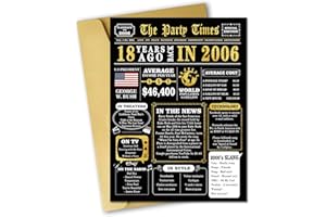 GlightG Happy 18th Birthday Card for Son Daughter, Black Gold 18th Birthday Gifts for Girls Boys, Funny 18 Year Old Birthday Decorations for Her Him, Best Gifts for 18 Bday Niece Nephew Friend