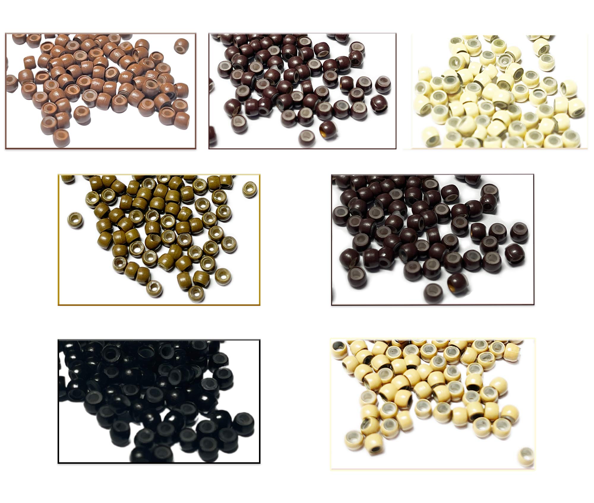 Kiara World 100 Silicone Lined Nano Rings Micro Links Beads for Hair Extensions 3mm (Dark Blonde)