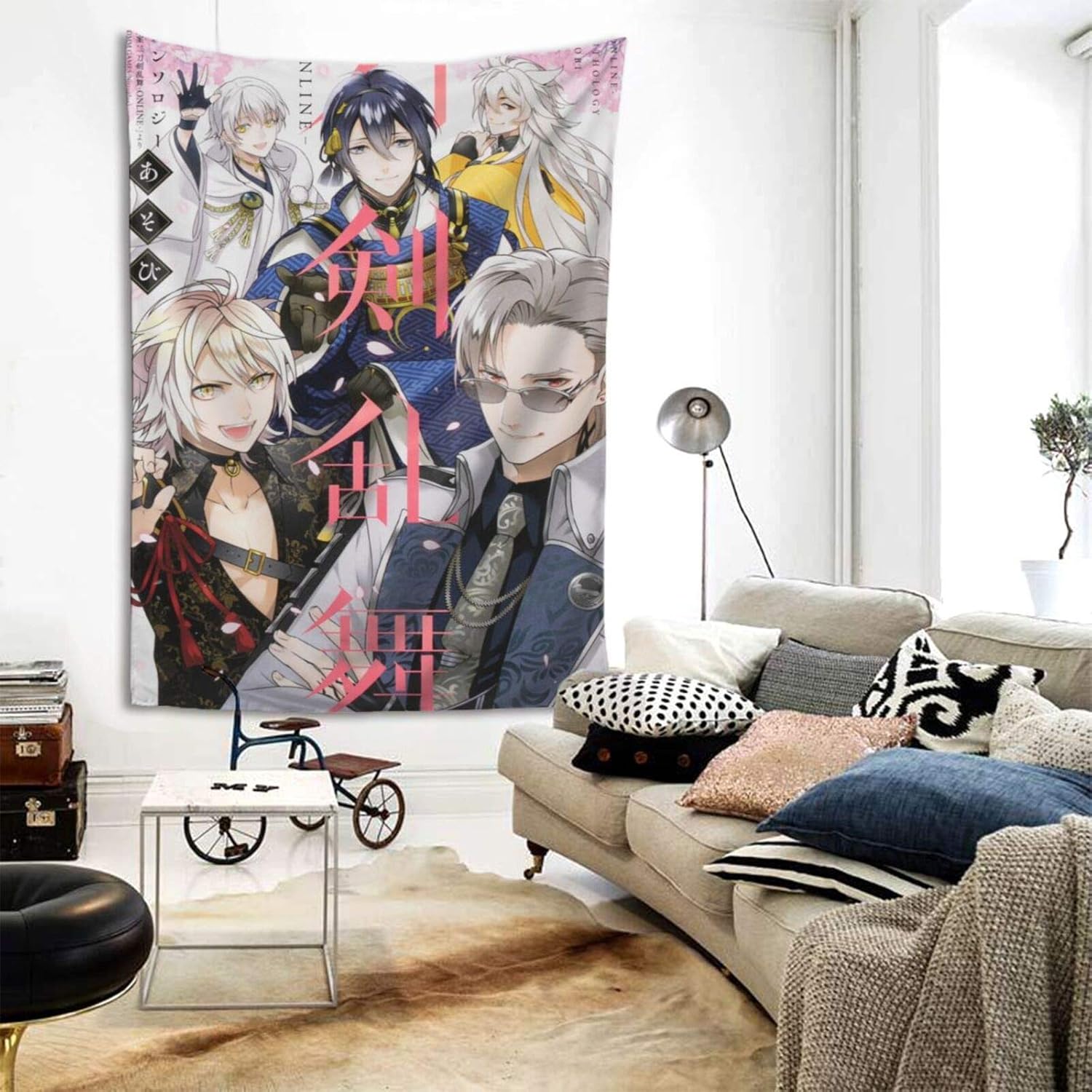 Amazon Co Jp 21新款 刀剣乱舞 タペストリー インテリア 壁掛け おしゃれ 室内装飾 多機能 寝室 カーテン おしゃれ 個性ギフト 新築祝い 結婚祝い プレゼント ウォール アート 80 60in ホーム キッチン