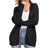 Simlakey Women Oversized Cardigans Sweaters Winter Knit Sweater Coat Lightweight Open Front Casual Outwear with Pockets