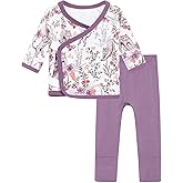 BambooBud Newborn Baby Girls Clothes Set Long Sleeve Kimono Top and Pants Sets Outfit Viscose from Bamboo Outfits