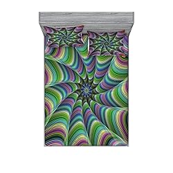 Ambesonne Fractal Fitted Sheet & Pillow Sham