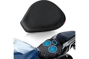 SKYJDM Detachable Motorcycle Gel Seat Cushion with Cover, Large 3D-Honeycomb Structure Shock Absorption & Breathable Motorcycle Gel Seat Pad for Long Rides