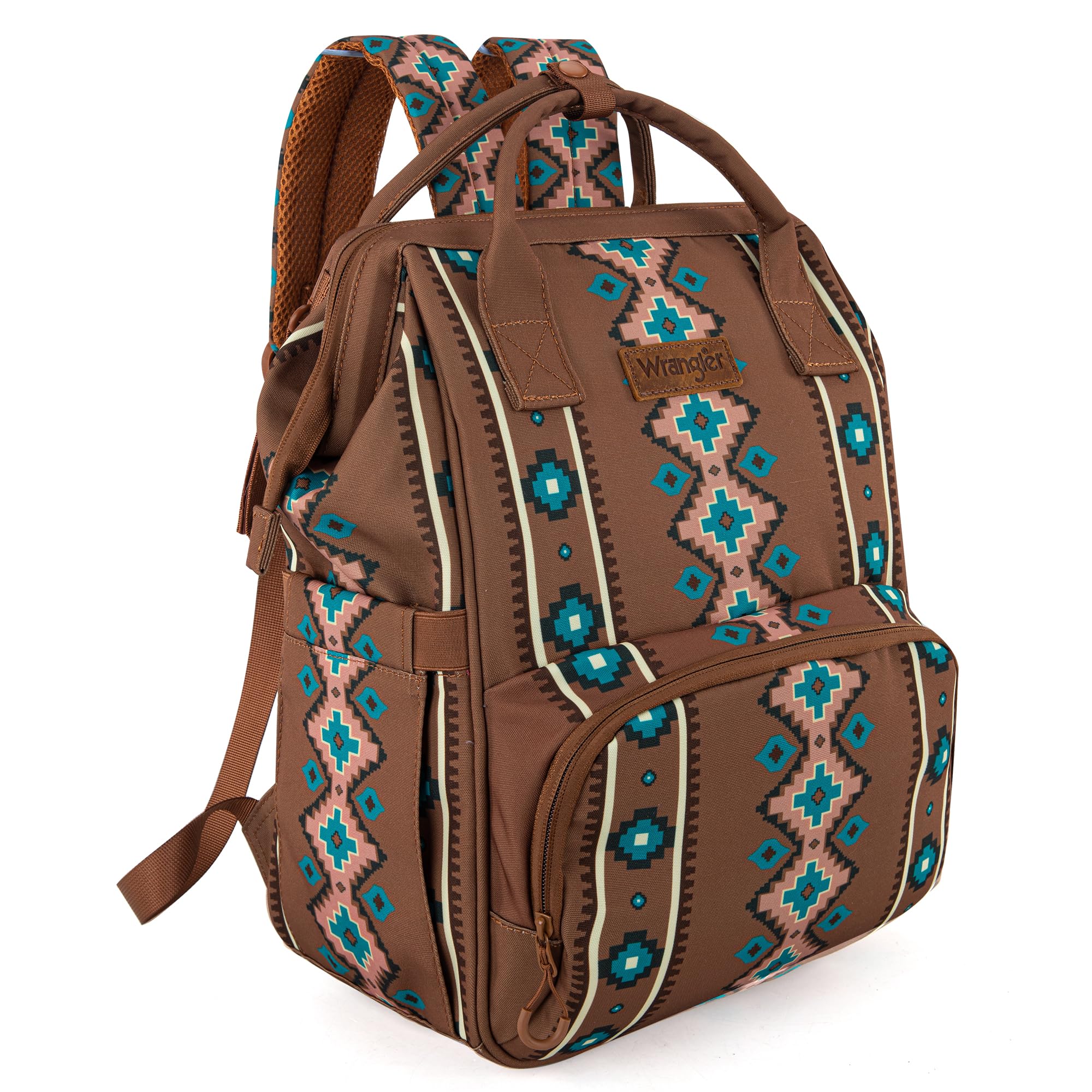 Montana West Wrangler Callie Diaper Bag Backpack with Stroller Straps Multifunction Baby Travel Bag WG2204-9110DBR Image Montana West Wrangler Callie Diaper Bag Backpack with Stroller Straps Multifunction Baby Travel Bag WG2204-9110DBR Image