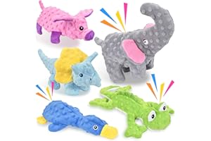 LECHONG No Stuffing Dog Toys for Aggressive Chewers, Squeaky Dog Toys for Large Medium and Small Dogs, Nearly Indestructible 